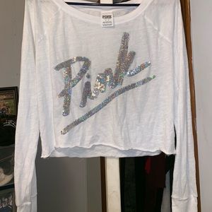 Victoria’s Secret PINK crop long sleeve shirt!💕